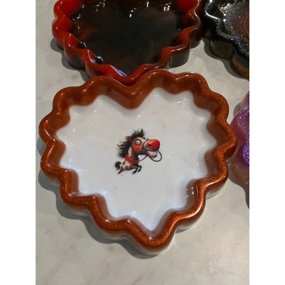 Small Wavy Edge Heart Shaped Trinket Tray. PRICE IS FOR ONE‎ BOWL